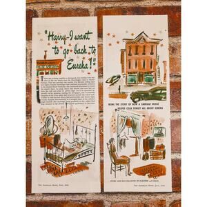 1944 "Harry I Want to Go Back to‎ Eureka!" Vtg Print Article Cover Pgs